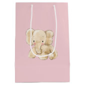 三日月のゾウ ミディアムペーパーバッグ (裏面)