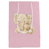 三日月のゾウ ミディアムペーパーバッグ (裏面)