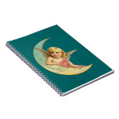 三日月のビンテージイメージの天使 ノートブック (右側)