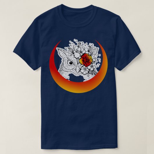三日月のフクロウ Tシャツ (デザイン正面)