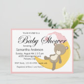 三日月のベビーシャワーにテディベア 招待状 (スタンド正面)