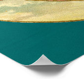 三日月のヴィンテージ画像の天使 ポスター (角)