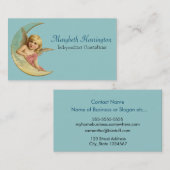 三日月のヴィンテージ画像の天使 名刺 (正面/裏面)