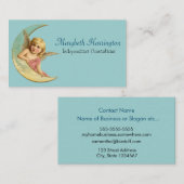 三日月のヴィンテージ画像の天使 名刺 (正面/裏面)