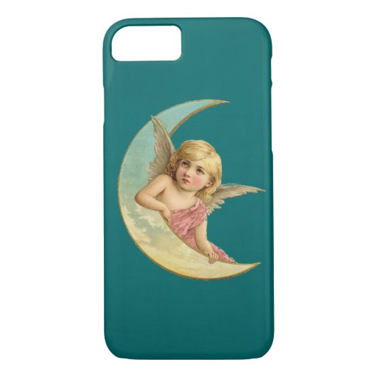 三日月のヴィンテージ画像の天使 Case-Mate iPhoneケース (裏面)
