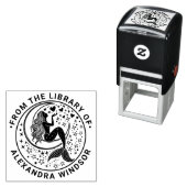 三日月の上のSultry Mermaidライブラリのブック名 セルフインキングスタンプ (インサイチュ)