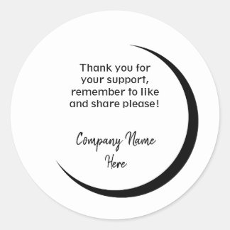 三日月の丸い光沢シール ラウンドシール