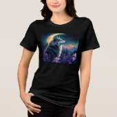 三日月の夜空ウルフ トライブレンドＴシャツ (正面)