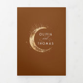 三日月の太陽ハロー天結婚の写真 三つ折り招待状 (カバー)