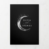 三日月の太陽ハロー天結婚の写真 三つ折り招待状 (カバー)