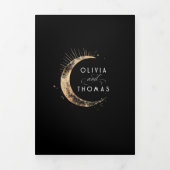 三日月の太陽ハロー天結婚の写真 三つ折り招待状 (カバー)