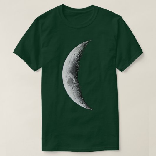 三日月の宇宙空間銀河系天文学 Tシャツ (デザイン正面)