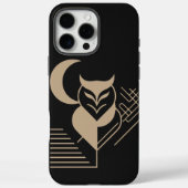 三日月の幾何学的フクロウ Case-Mate iPhoneケース (裏面)