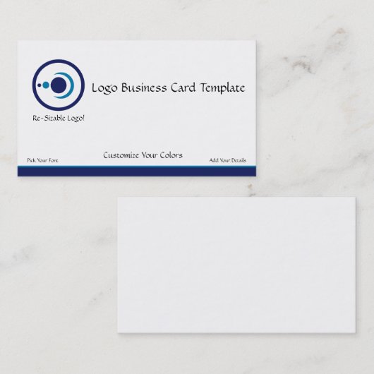 三日月の惑星ブルーロゴ 名刺 (正面/裏面)