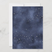 三日月の星月夜のネイビーブルー結婚ズ 招待状 (裏面)