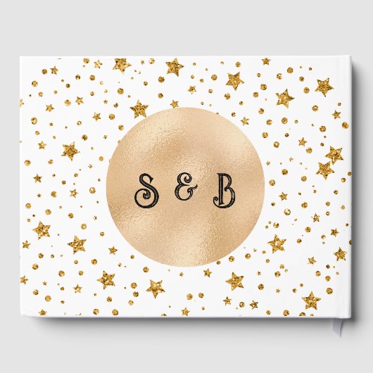 三日月の星月夜の白結婚い ゲストブック (裏面)