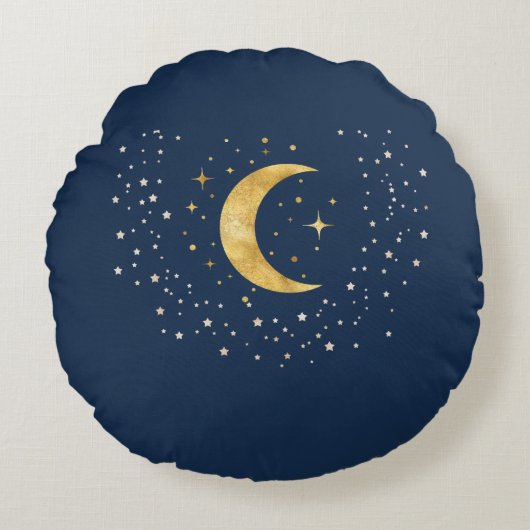 三日月の星月夜 ラウンドクッション (正面)