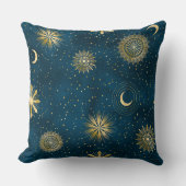 三日月の星空の夜 クッション (正面)