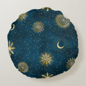 三日月の星空の夜 ラウンドクッション (裏面)
