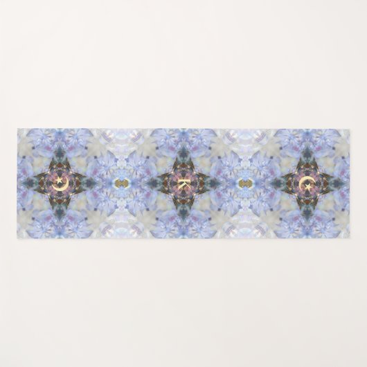 三日月の星、フローラ紫の氷の振動 ヨガマット (正面(横))