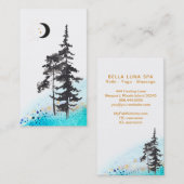 *~*三日月の木が月の光を金ゴールド 名刺 (正面/裏面)