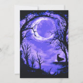 三日月の森の魔女の不気味なハロウィーン 招待状 (裏面)