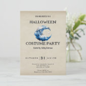 三日月の雲と星のヴィンテージハロウィン 招待状 (スタンド正面)