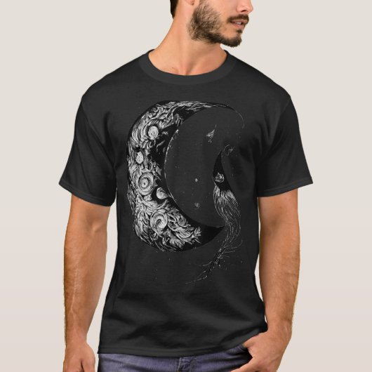 三日月の魔女の美星占いゴシック Tシャツ (正面)