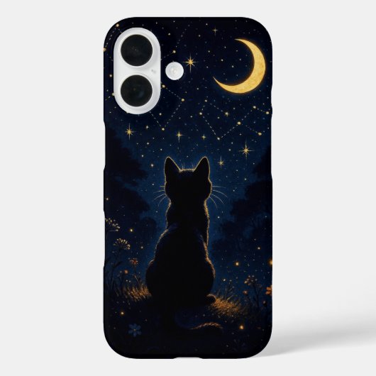 三日月の黒猫 - 魔法の夜空  Case-Mate iPhoneケース (裏面)