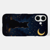 三日月の黒猫 - 魔法の夜空  Case-Mate iPhoneケース (裏面 (横))