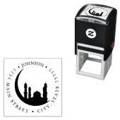 三日月イスラム宗教戻りラベル セルフインキングスタンプ (インサイチュ)