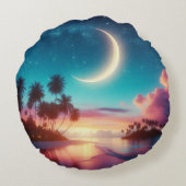 三日月オーバートロピカルビーチナイトスカイ ラウンドクッション (裏面)