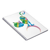 三日月カラフルの上の猫 ノートブック (右側)