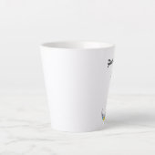 三日月カラフル顔かわいらしブルーアイズ カフェラテマグ (正面)