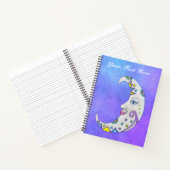 三日月カラフル顔霧がかった紫の空 ノートブック (内部)