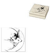 三日月ゴム印の天使 ラバースタンプ (押印)