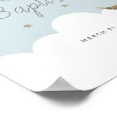 三日月スターズブルーボーイバプテスウェルカムサイン ポスター (角)