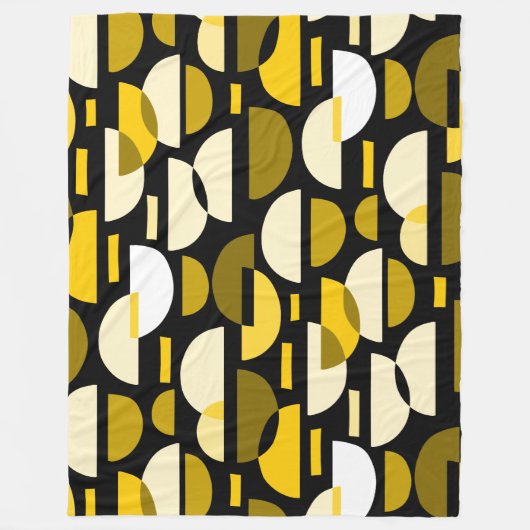 三日月パターン010921 – 琥珀 フリースブランケット (正面)