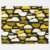 三日月パターン010921 – 琥珀 フリースブランケット (正面(横))