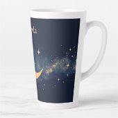 三日月パーソナライズされたと星の夜空 カフェラテマグ (右)