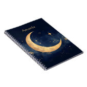三日月パーソナライズされたと星の夜空 ノートブック (右側)
