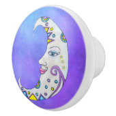 三日月ファンタジー月カラフル飾り紫 セラミックノブ (右)
