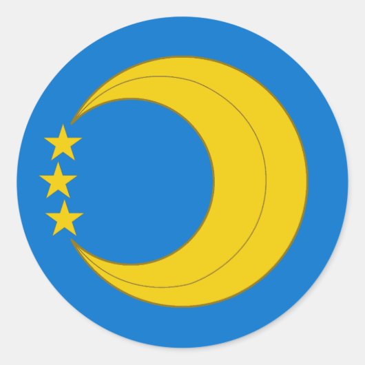 三日月ポピュレースバッジのシャー ラウンドシール (正面)