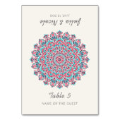 三日月マンダラ結婚式席札 テーブルナンバー (正面)