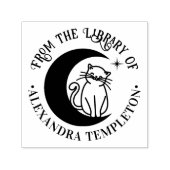 三日月ライブラリーの本の名前の猫 #3 セルフインキングスタンプ (デザイン)