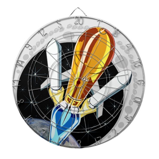 三日月ロケット打ち上げ"ヘビーリフト"ダーツボード ダーツボード (正面)