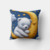 三日月上のねているテディベア クッション (裏面)