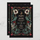 三日月付きムーディゴシックフローラ2 招待状 (正面/裏面)