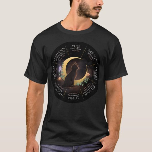 三日月付き魔女カレンダー Tシャツ (正面)