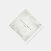 三日月凍っていワイルドフラワークリスマスディナー スタンダードカクテルナプキン (角)